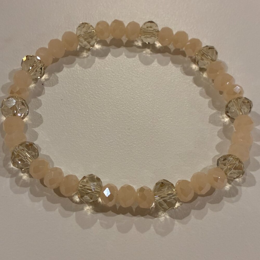Pink, Silver, Clear Pearl Beads Set of Bracelets - Picture 6 of 10